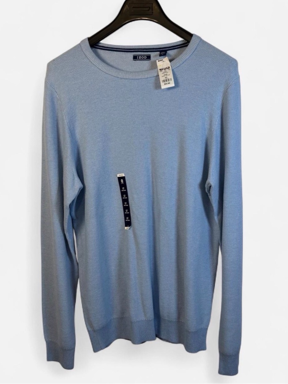 NWT-Izod Men's Sky Blue Crewneck Sweater size: LT